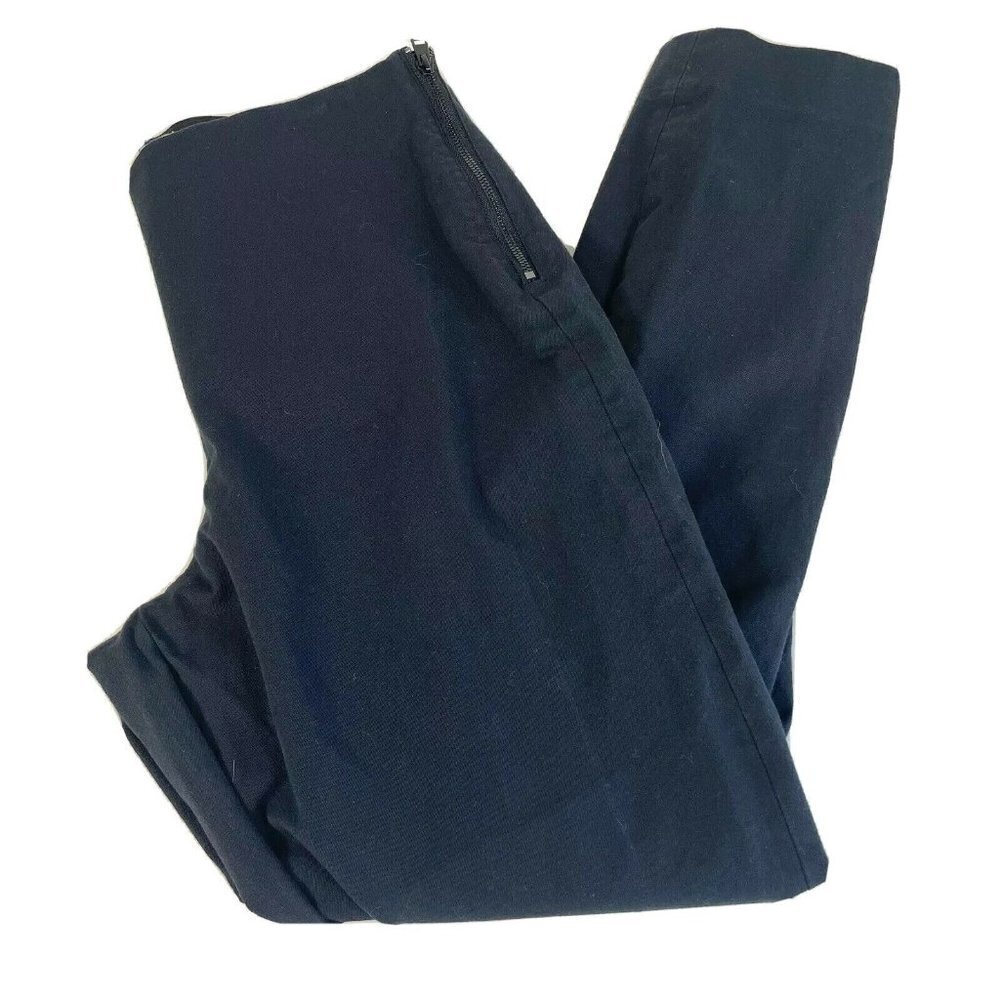 Everlane Womens High Waist Dress Pants Trousers Black Legging Sz 12 Zip‎ Stretch